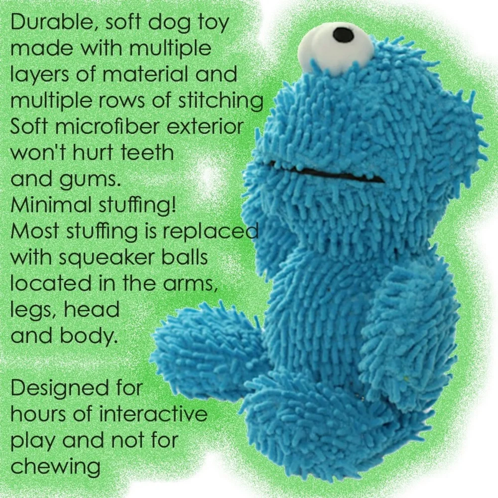 Mighty Toys Microfiber Ball Monster Durable Squeaky Dog Toy Plus Dog Scoop Bags